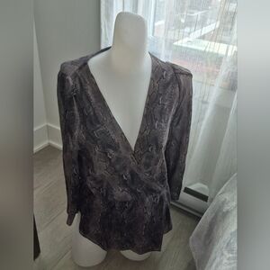 Babaton Snakeskin Silk Blouse